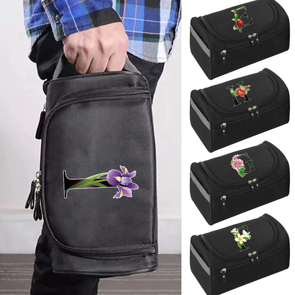 

Makeup Wash Bags Cosmetic Packet Women's Hanging Toiletry Bag Men Travel Organizer Make Up Case Flower Color Print Handbag