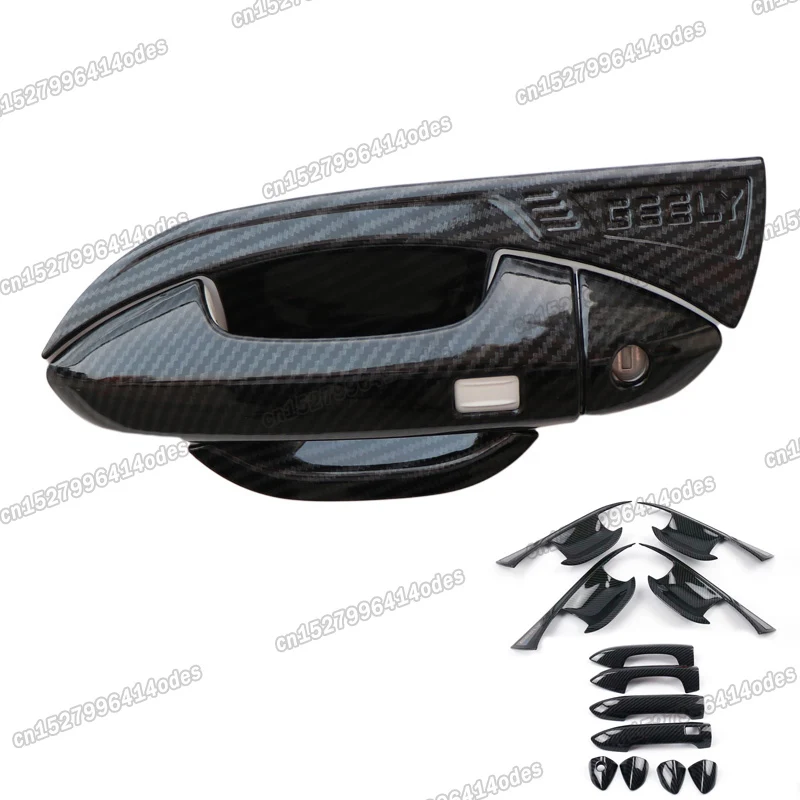 

carbon fiber car door handle bowl trims for geely binyue coolray 2019 2020 2021 2022 2023 accessories exterior styling sx11