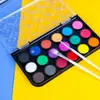 12/18/24/36Colors Solid Watercolor Paint Set Metallic Glitter Plastic Box Watercolor Pigment Painting Pigment Set Students 4