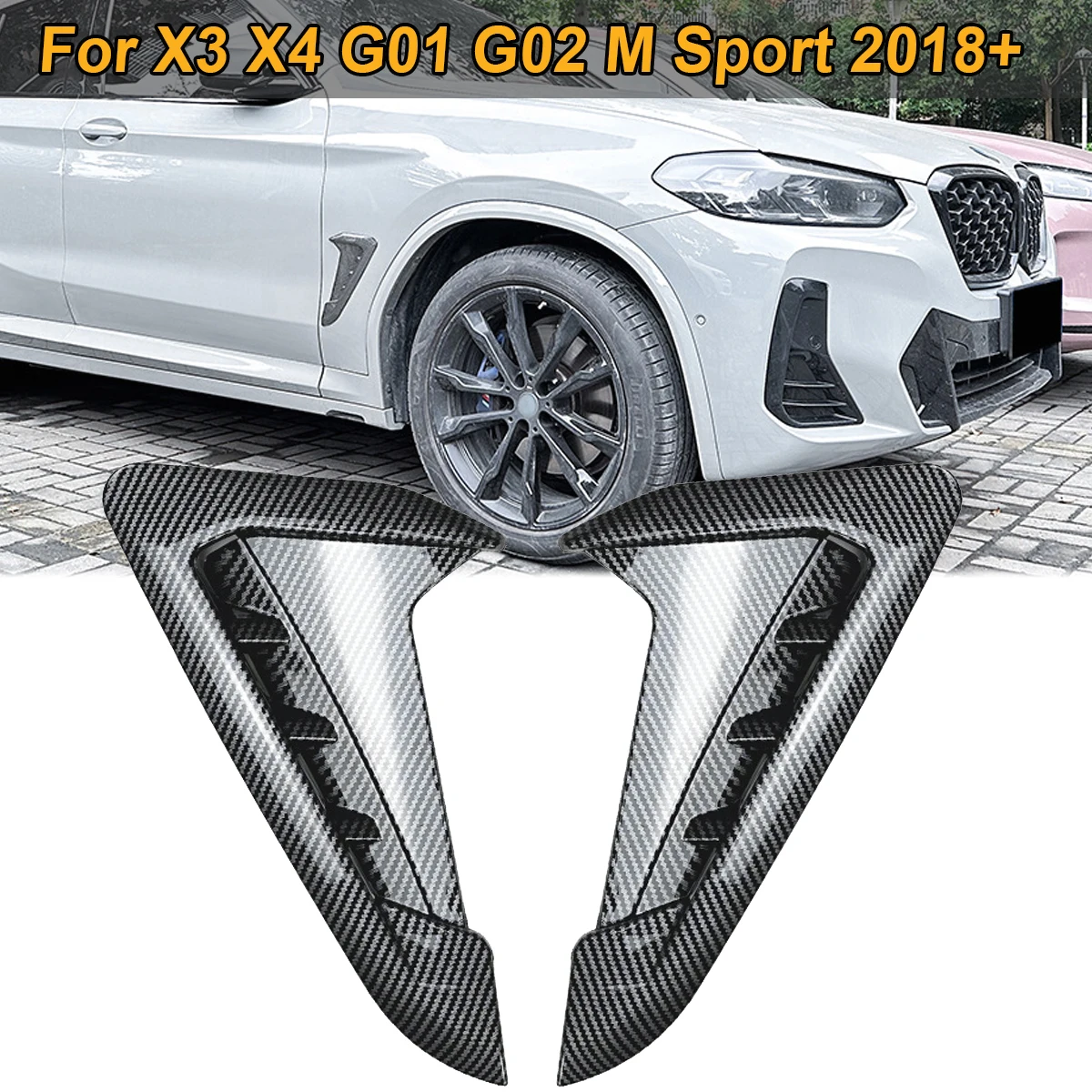 

Side Air Flow Outlet Vent Cover Shark Gills Fender Sticker Decoration For BMW X3 X4 G01 G02 M Sport 2018+ Car Accessories