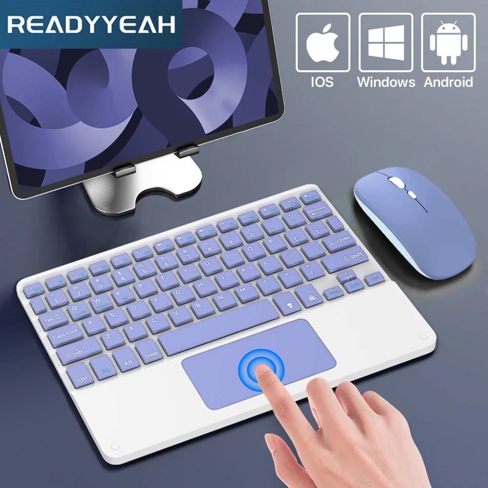 터치패드 블루투스 키보드, 스마트폰, PC, 컴퓨터, 노트북용 무선 키보드, iOS, 안드로이드, 윈도우, 아이패드 키보드