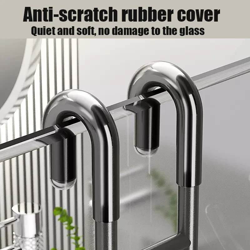 Description Picture 3 of itemStainless Steel Over Glass Door Shower Towel Rack S-Shape Bathrobe Hanger Holder Hooks Shower Door Back Hook Bathroom Accessorie