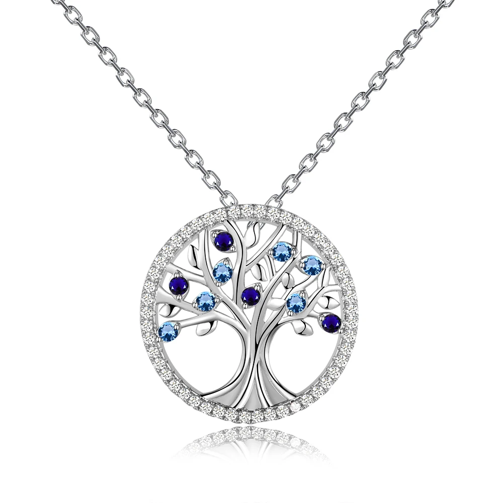 New Design Tree Wedding Necklaces Pendants For Women Fashion Jewelry Necklace With Colorful Gemstone Hot Sale Christmas Gift