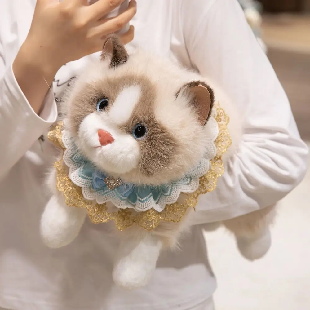 Süße weiche Simulation Katze Plüschtiere flauschige stimmhafte simulierte Kätzchen Modell realistische Katze Puppe Home Decor – Detail 10