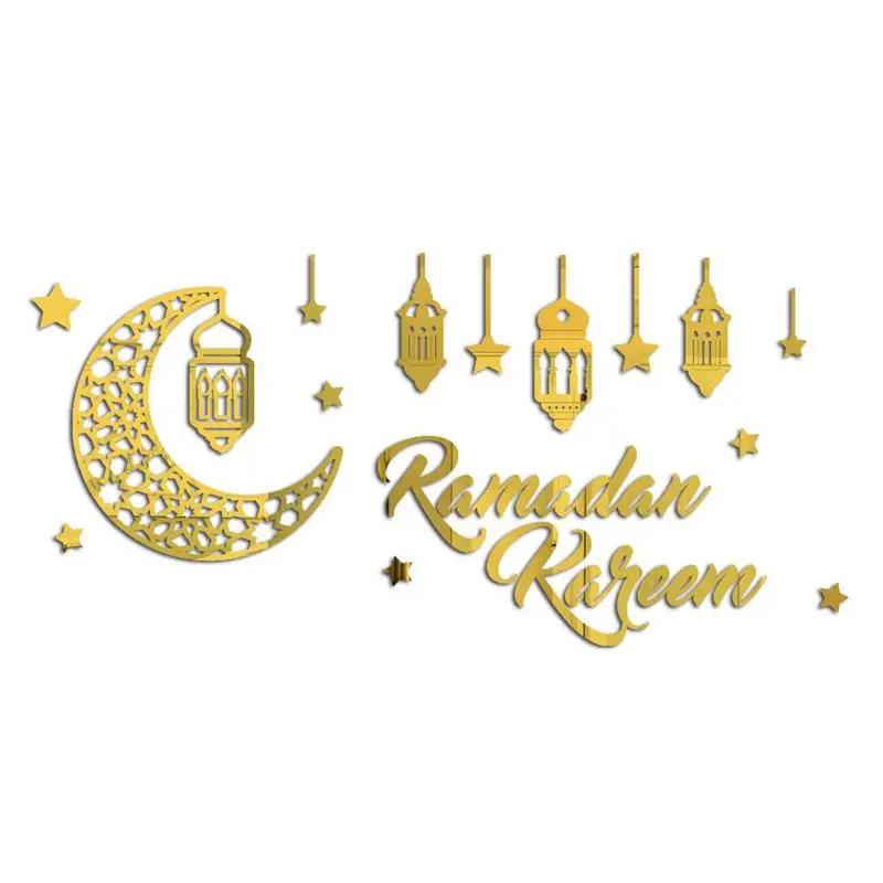 

Ramadan Decorations Eid Mubarak Wall Stickers Ramadan Kareem Acrylic Sign Window Muslim Eid Decor Art for home decoration