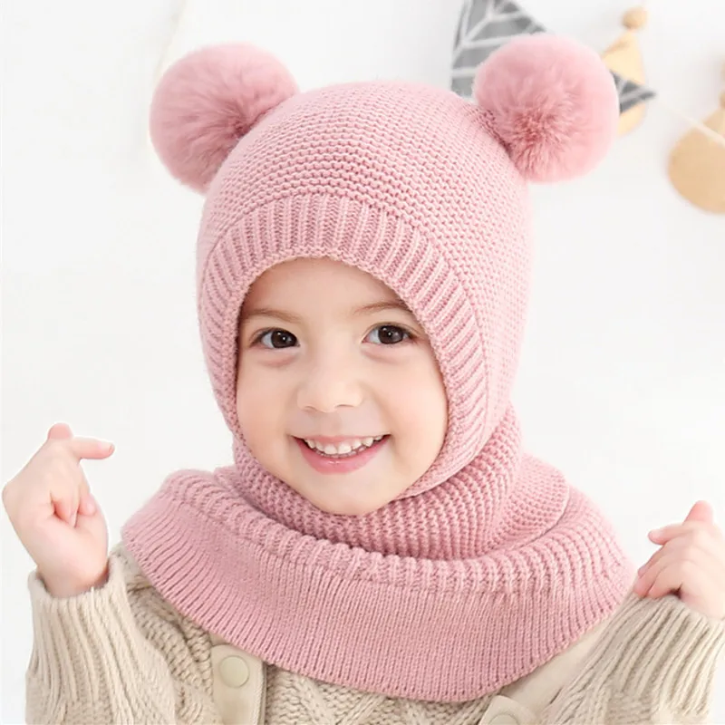 WinterBabyHatPomPomKnitKidsBeanieHatforBabyGirlandBabyBoy