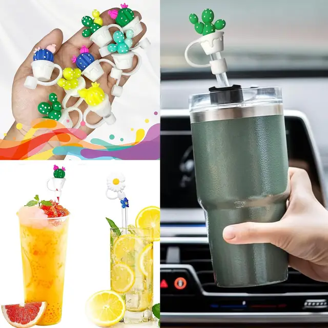 Copertura per cannuccia Stanley Cup silicone 4 pezzi tazza termica accessori per cannucce in plastica acciaio inox vetro silicone
