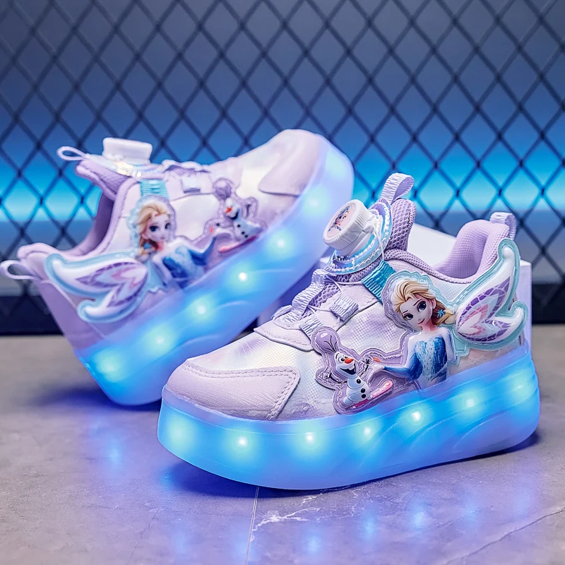 glowing kids sneakers outdoor