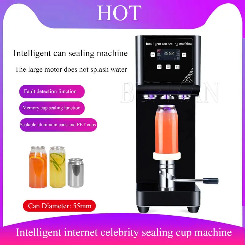 

220V 110V Can Sealing Machine Milk Tea Shop Commercial Beverage Sealing Cup Automatic Sealing Plastic Bottle Can Lid