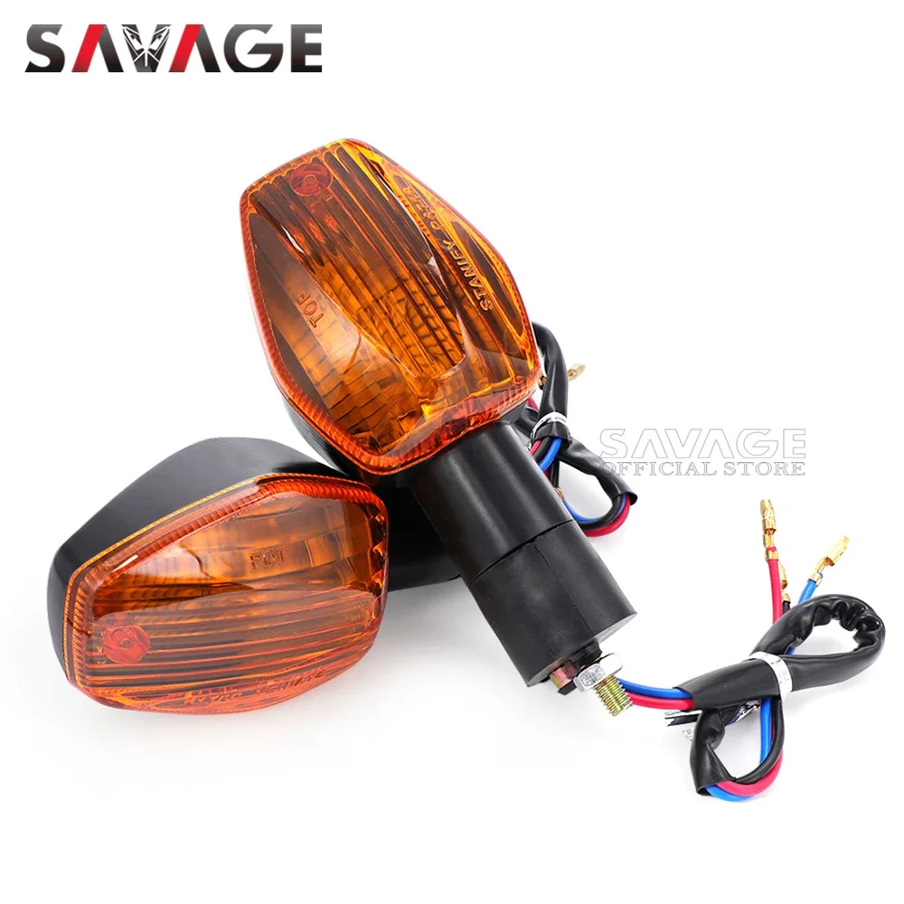 1 Pair Motorcycle Turn Signal Lights - Smoky Gray LED Blinkers For Honda CRF250L, CB400, CB600F, CB900F Models