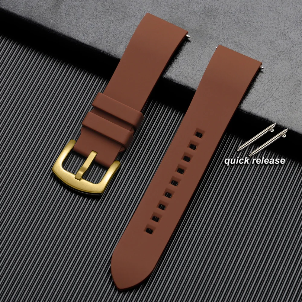 Quick Release Waterproof Silicone Sports Watchband - Soft Rubber Strap