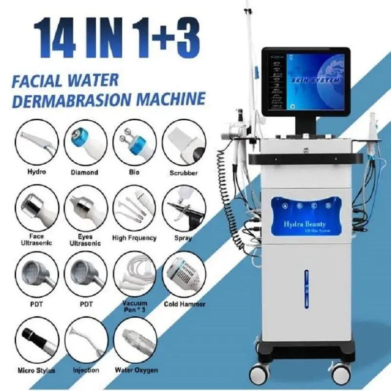 New Arrival Spa Facial Cleansing 14 In 1 Water Peeling Machine Wrinkle Removal Skin Care Whitening Hydrodermabrasion Device new arrival laser facial rejuvenation machine handheld flashes spar parts ipl hair removal system ce certification