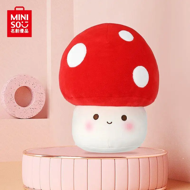 

Miniso Cartoon Mushroom Doll Cute Plush Doll Super Cute Super Soft Children's Ornaments Kawaii Toy Pillow Christmas Gifts