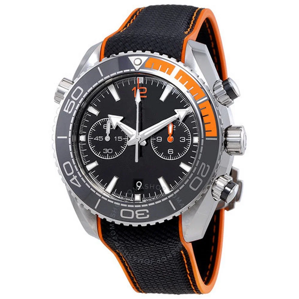 

Luxury New Men Quartz Chronograph Watch Stainless Steel Ceramic Orange Black Canvas Rubber Strap Sport Fashion Watches 007