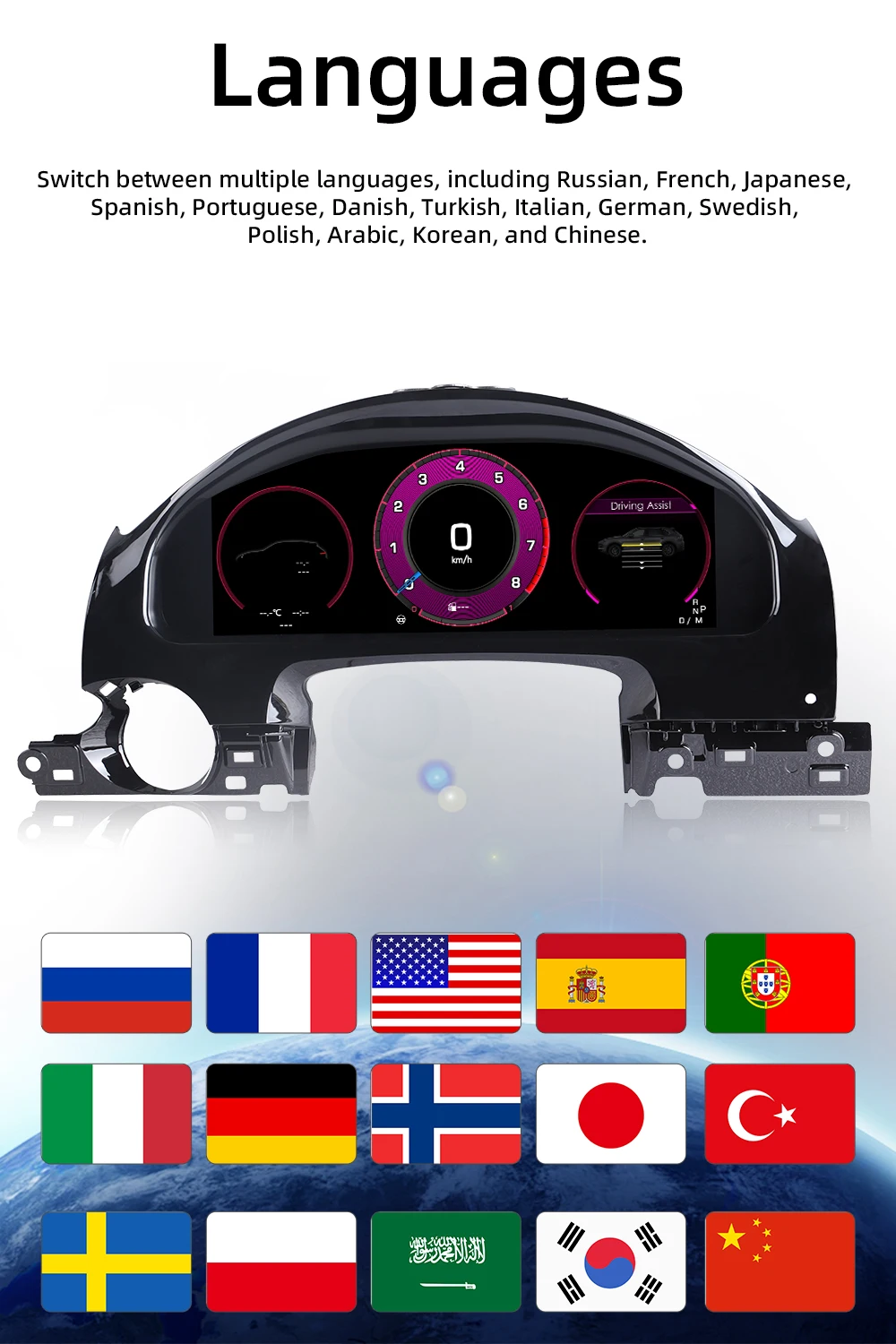 Digital Instrument Cluster For Porsche Cayenne 2011-2017 Speedometer 12.3”HD scr
