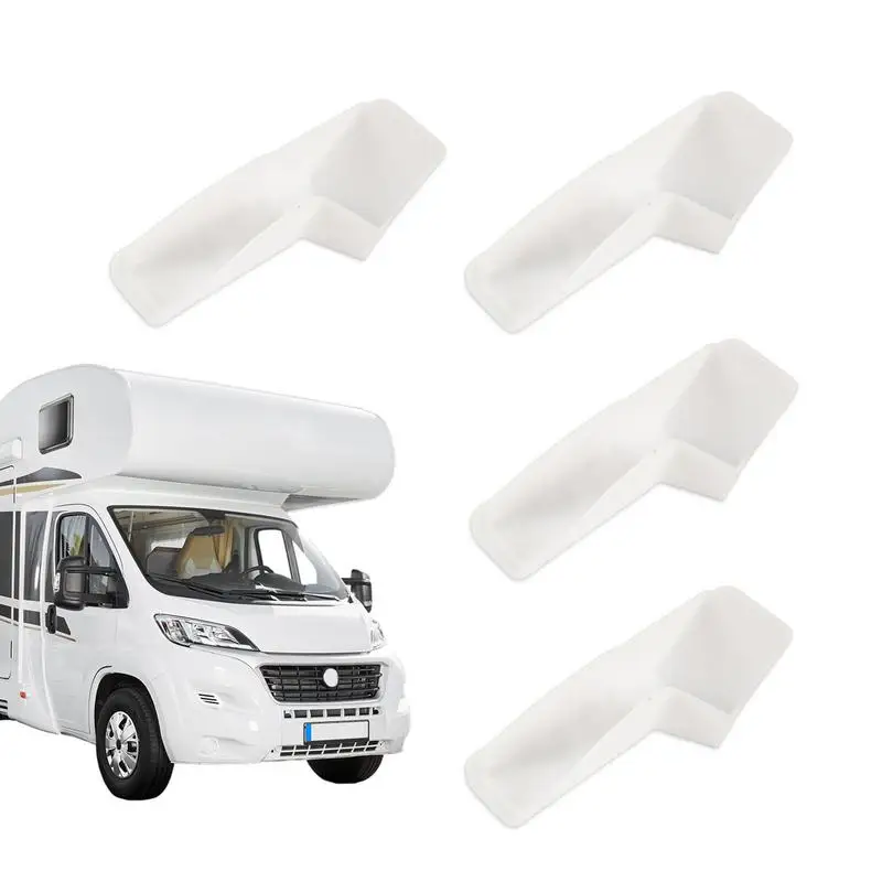 

RV Roof Rain Diverter RV Rain Gutter Spout 2 Left And 2 Right Side Roof Drip Edge White Gutter Extender For RV Roof Maintenance