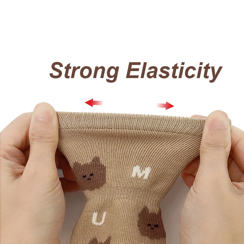 Kids Socks 1 Pair Autumn Winter Kawaii Baby Tube Socks Non-slip Floor Sock Cartoon Bear Duck Cotton Print