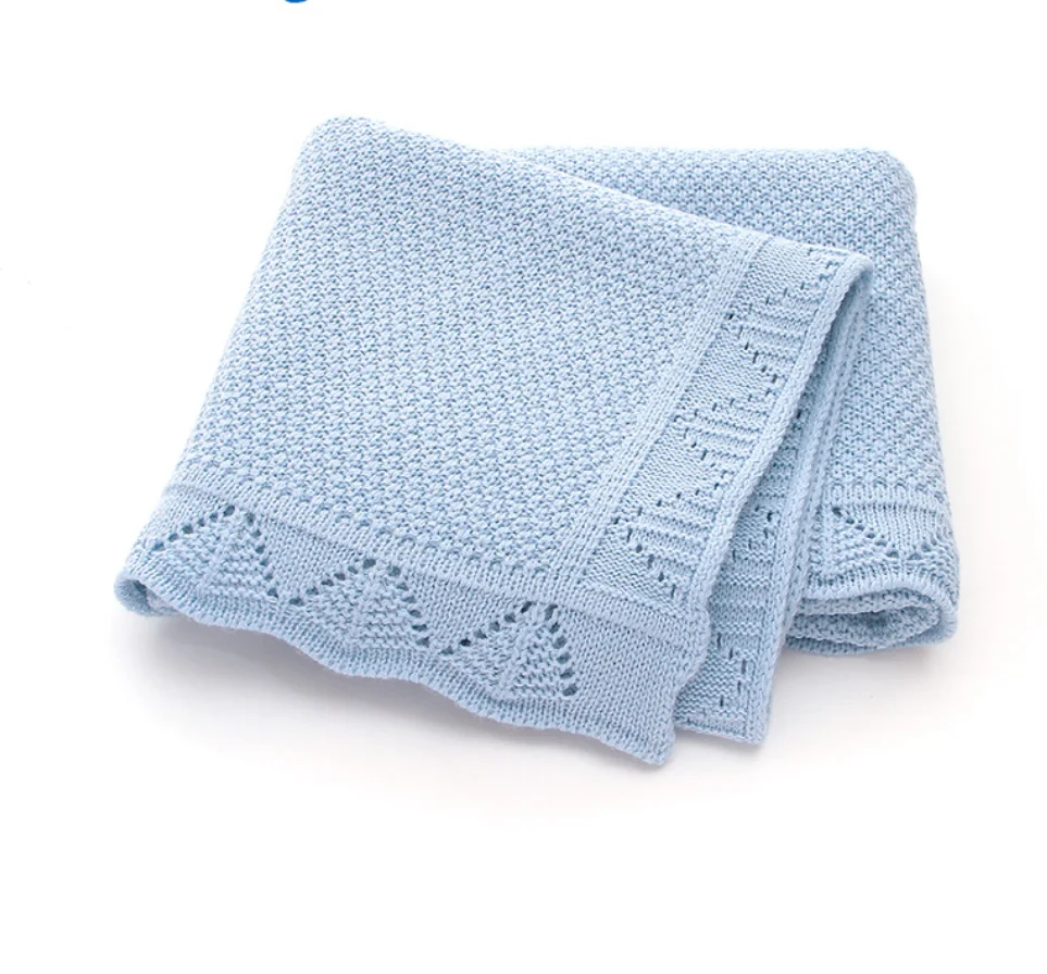 Knitted Baby Blanket Newborn Swaddle Blankets Foy Boys Girls Cotton Soft Infant Receiving Blankets Crib Quilt Baby Essentials