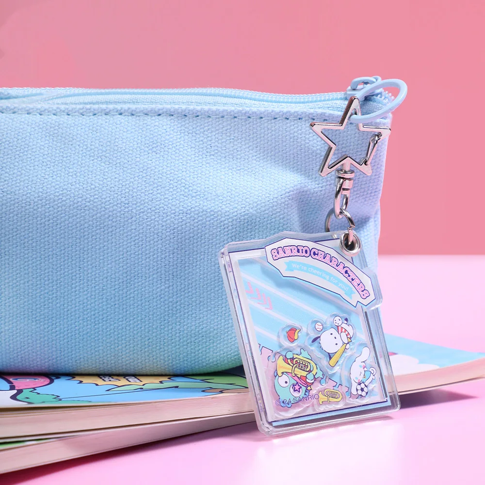 Fashion Sanrio Acrylic Shaker Keychain Pendant Star Shape Carabiner Durable Scratch-Resistant Decorative Bag Pencil Pouch 3