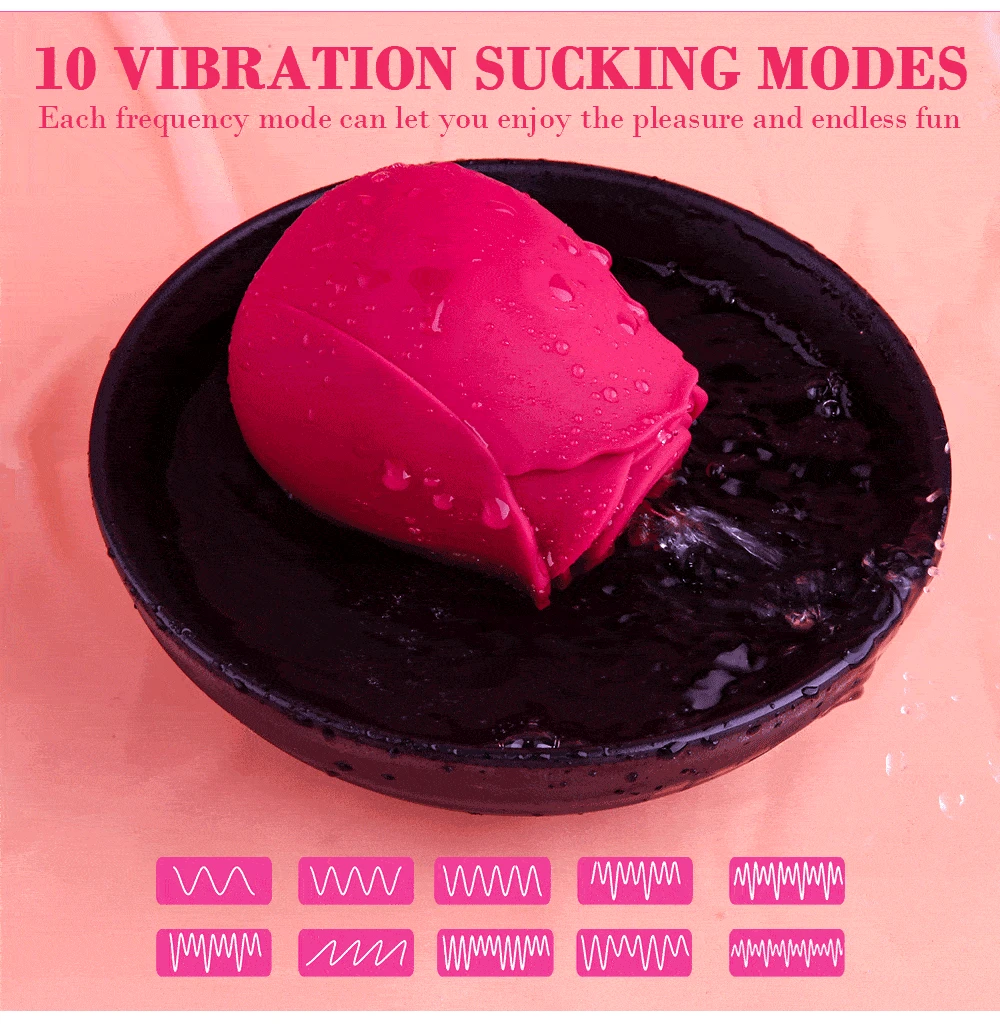 Rose Shape  Sucking Vibrator Intimate Nipple Sucker Oral Powerful Licking Clitoris Stimulation Massager_voghion.com