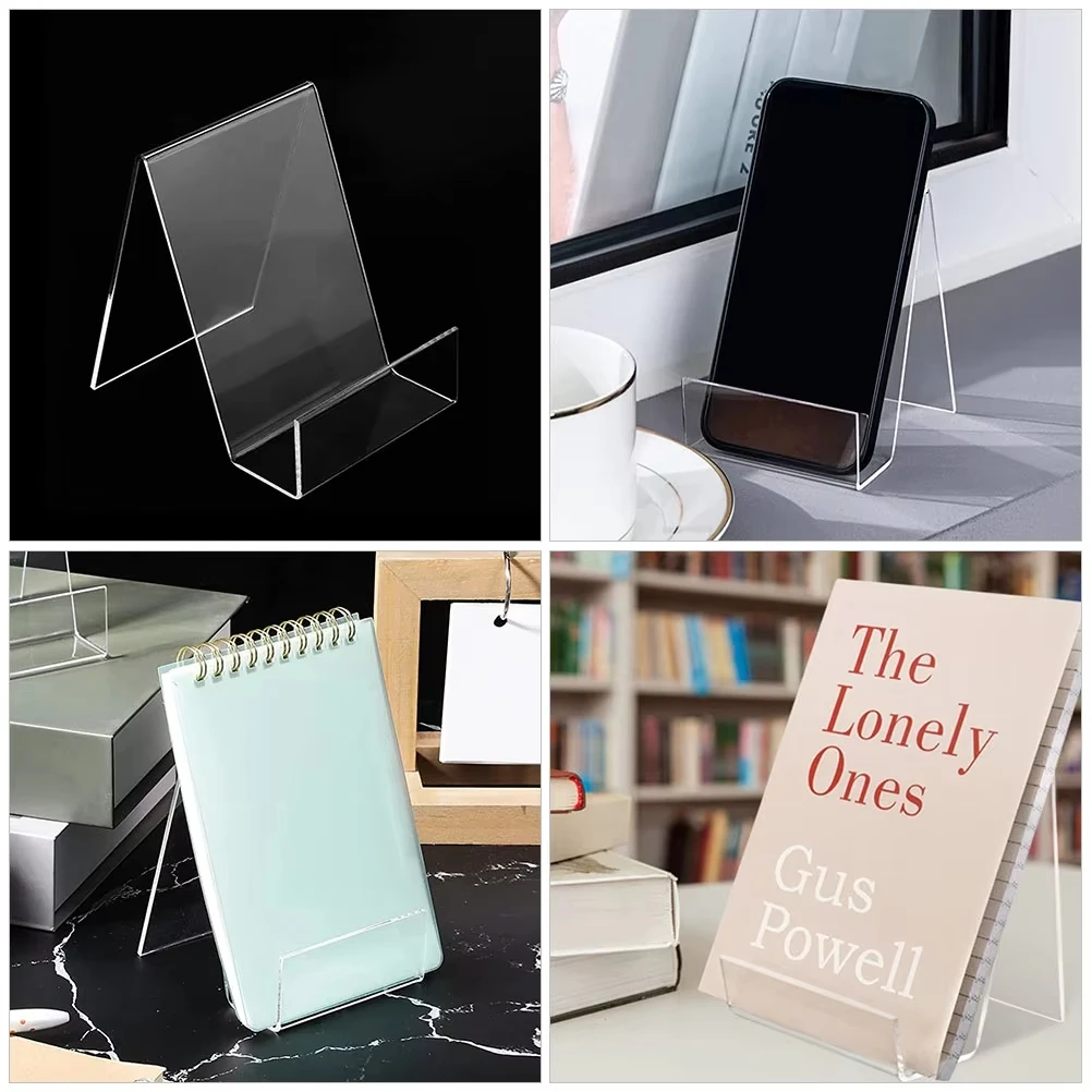 4pcs Transparent Display Stand Book For Shelf Desktop Bookshelf Acrylic Clear Storage Office Book Stand For Display 2