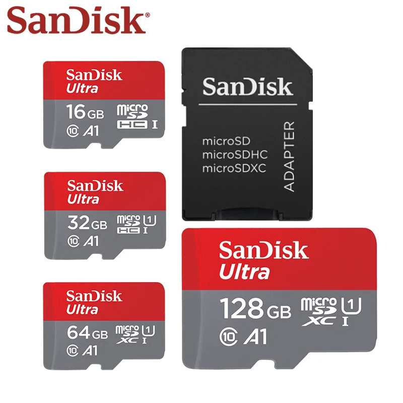 100% Originale Sandisk Ultra Micro Sd Card 32Gb 64Gb 128Gb 256Gb 512Gb 1T A1 Micro Tf Sd Card Classe 10 Scheda Di Memoria Per Smartphone