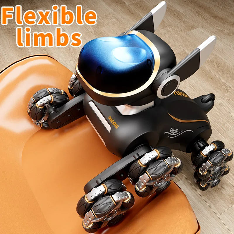 2025 DWI Eight Wheeled Stunt Dog robot dog 2.4G Remote Control Intelligent Swing Arm Drift Robot Dog Climbing Car Children's Gift Toy