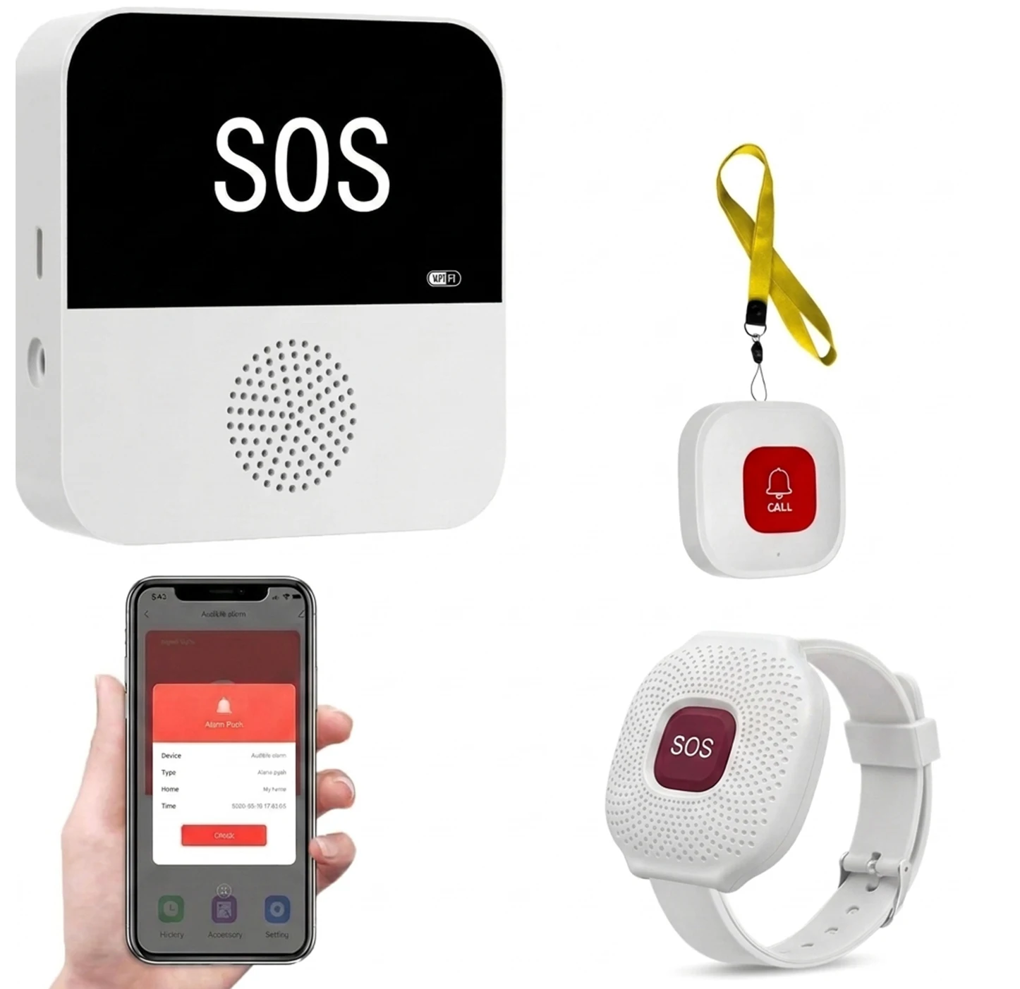 Tuya WiFi 무선 간병인 호출기 환자 SOS 호출 버튼 노인 장애인 노인 환..