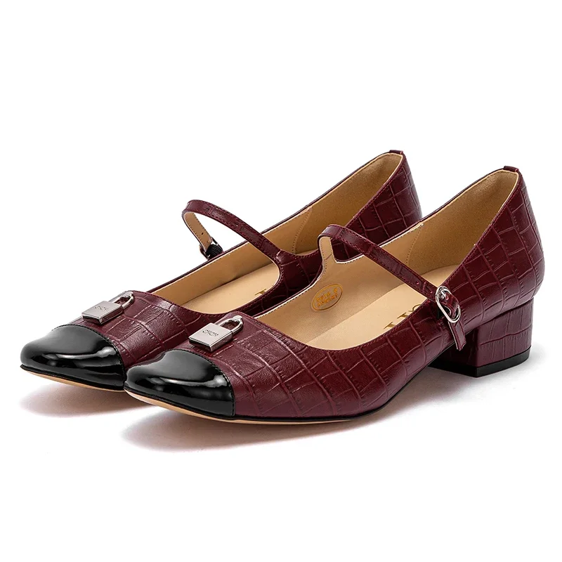 أحذية ماري جين الجديدة النسائية الكلاسيكية ذات الأ...