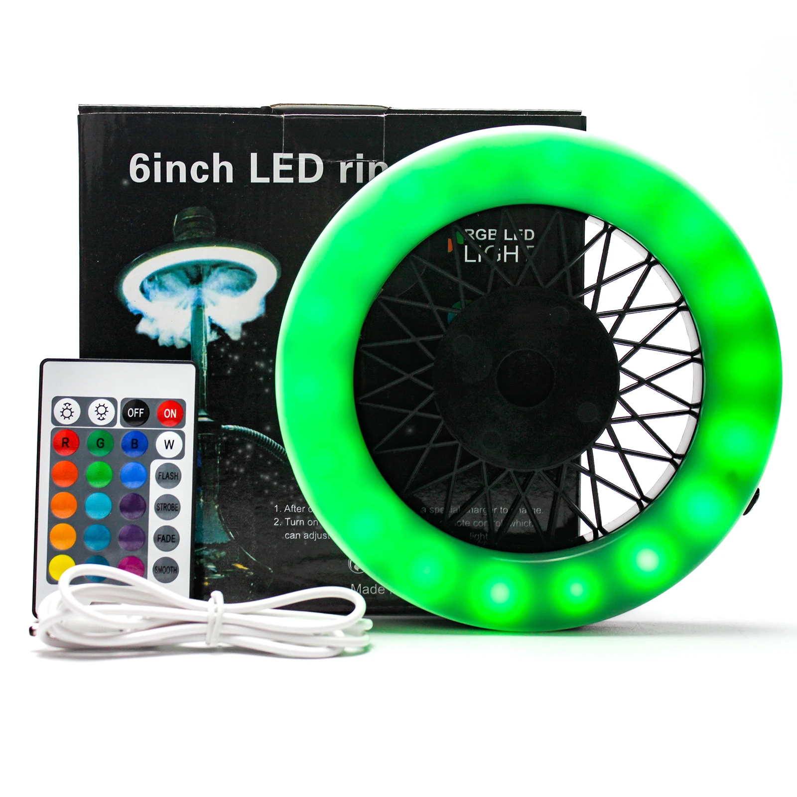 Universal LED Ring for Hookah Tray Shisha Nargile Sheesha Narguile Chicha Cachimbas Hookahs Halo Led Ring Lamp 6 inches for hookah accessories