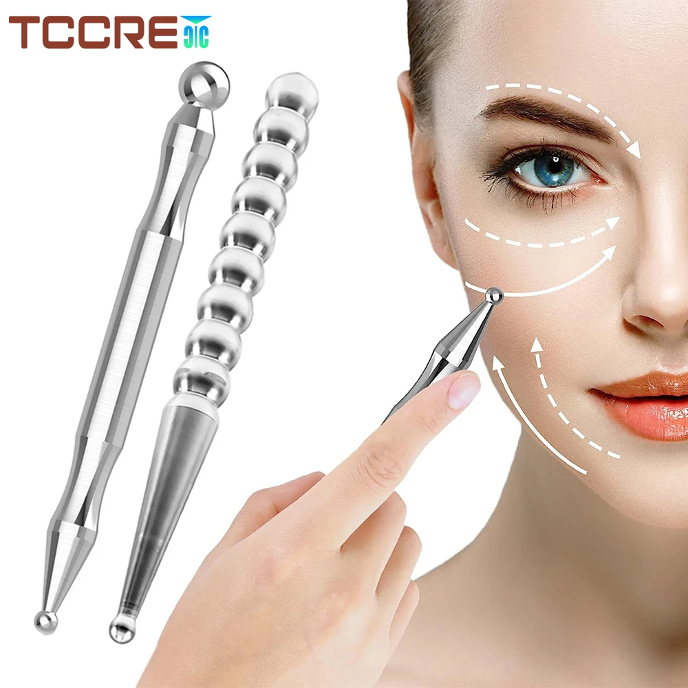 1Pcs Stainless Steel Manual Acupuncture Pen Facial Reflexology Massage Tool, Double Headed  Loaded Ear and Body Point Probe Pen 12 7mm heavy duty automatic centre punch 5 spring loaded press dent marker chisel carving hand woodworking tool core for metal