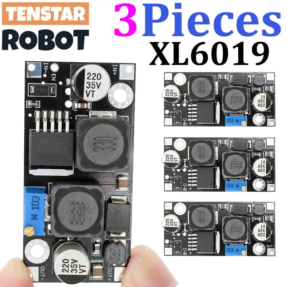 DC Adjustable Power Supply Module TENSTAR 3pcs XL6019 XL6009 Upgrade 20W 5-32V to 1.3-35V Automatic Step-Up Step-Down Dc Adjustable Power Supply Module