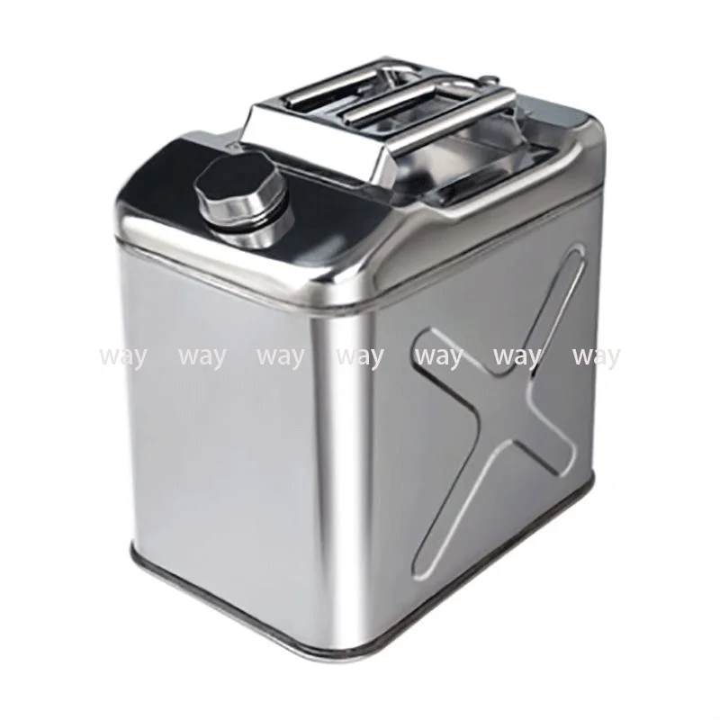 15L-40L Litres 201 Stainless Steel Fuel Tank Petrol Storage Oil Jerrycan Gas Can Car Motorbike Truck Car Fuel-jugs with Oil Pipe