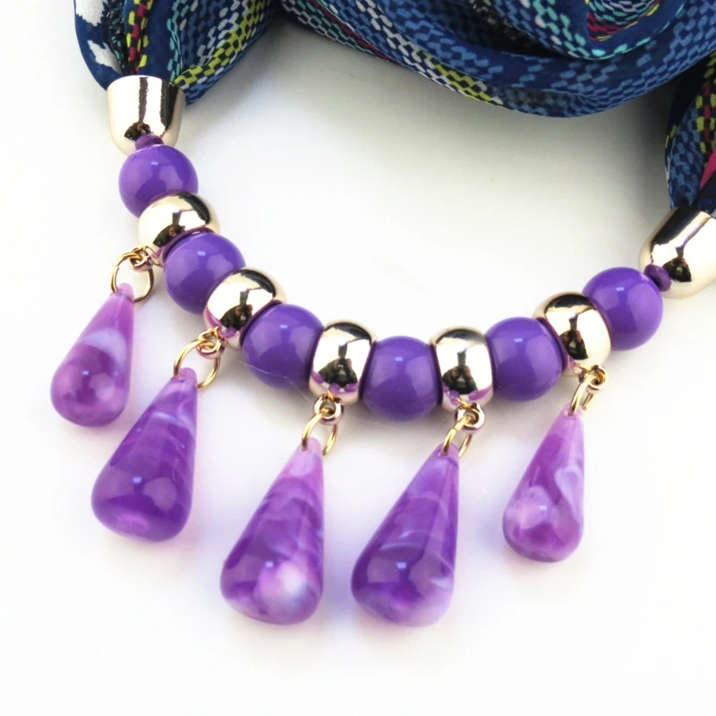 

Fashion Bohemian Ethnic Jewelry Pendant Chiffon Scarf Necklace For Women