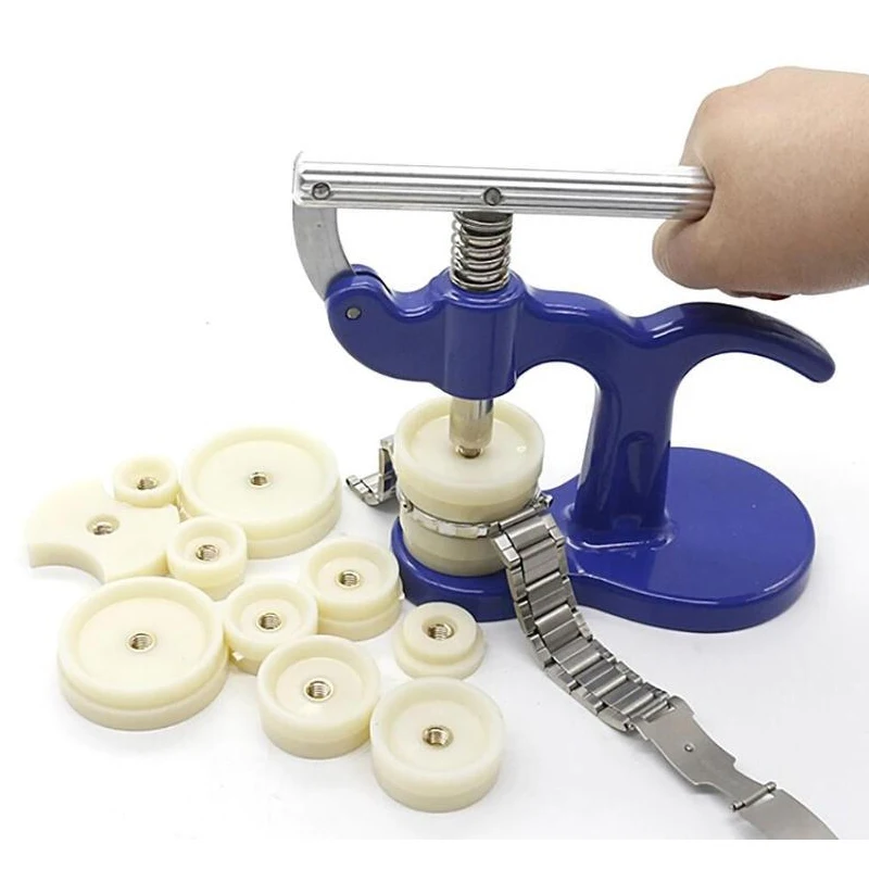 Watch Back Press Tool Set Fitting Dies Nylon Watch Case Closer For Watchmaker Anti Static Gloves Repair Tools Kit