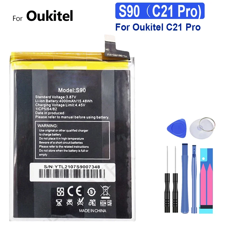 

Mobile Phone Battery for OUKITEL, S90, 4000mAh, C21 Pro, C21Pro