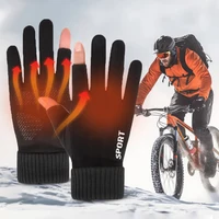 Touch Screen Electric Heated Hand Warmer Non-Slip USB Rechargeable Heated Motorcycle Gloves 2 Finger Heated Gloves for Women Men 2