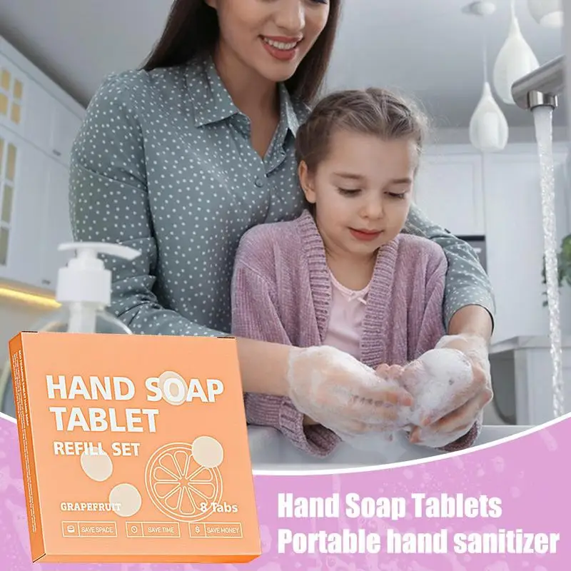 Foaming Hand Soap Tablet Foaming Hand Wash Tablet Refills Refreshing Fragrance Hand Washing Tool For Business Trip Travel 3