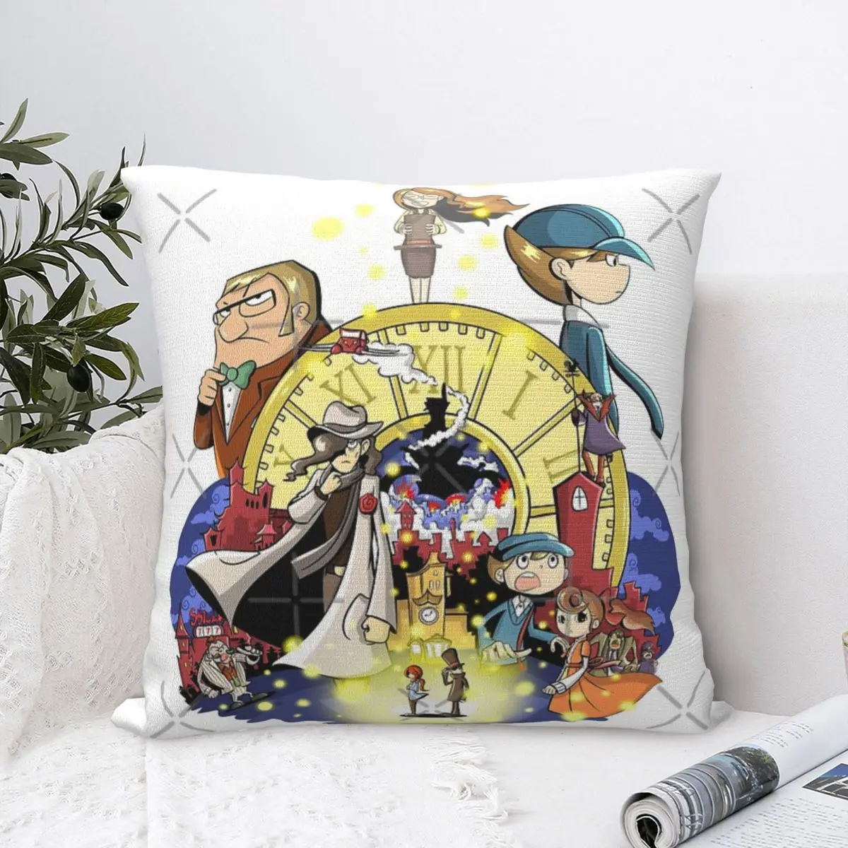 Professor Layton,Layton,Professor Layton Federa Per Cuscino Federa Estiva Cuscino Per La Schiena Cuscino Decorativo