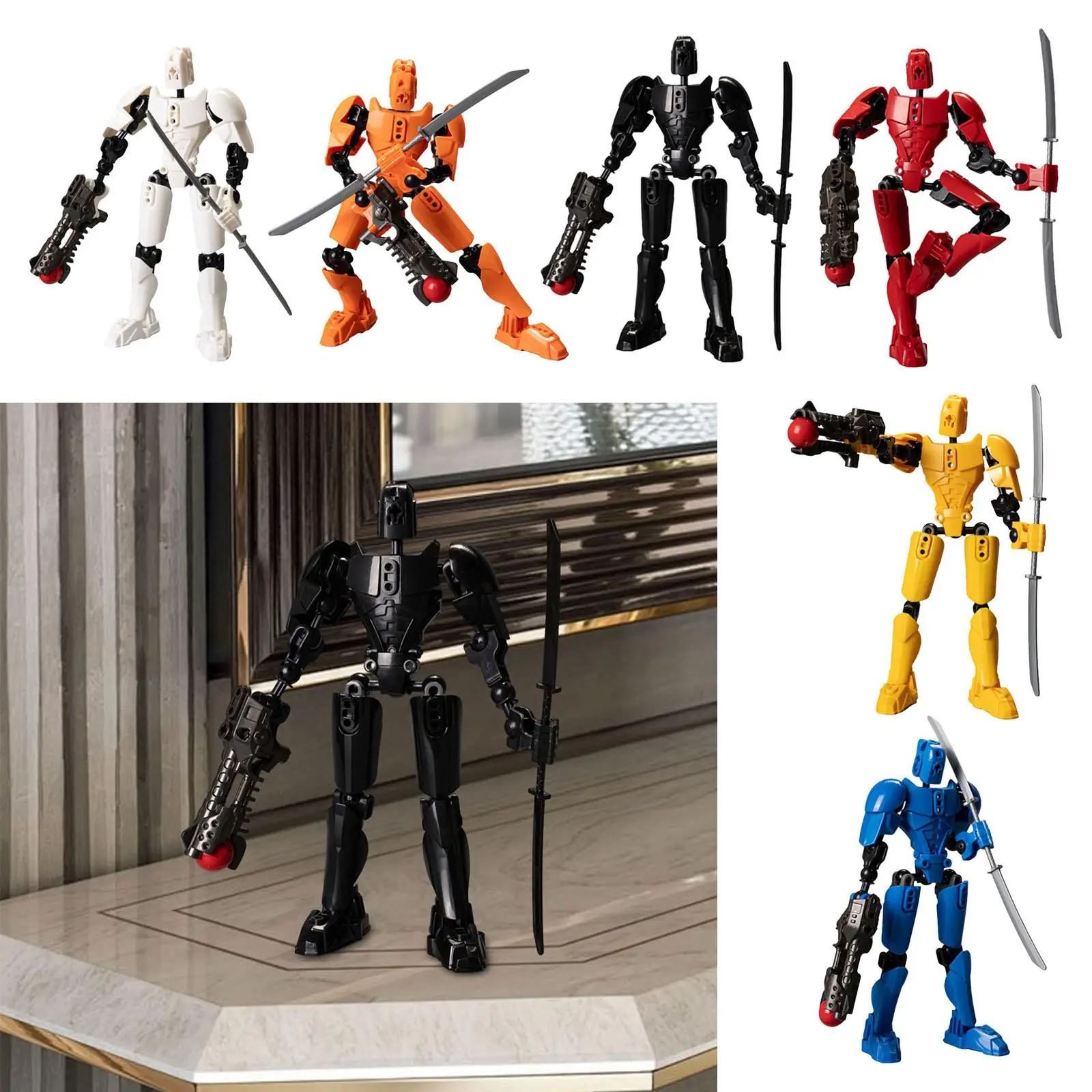 Multi Jointed Movable Robot Collection Action Figure Home Decor Hand Painted