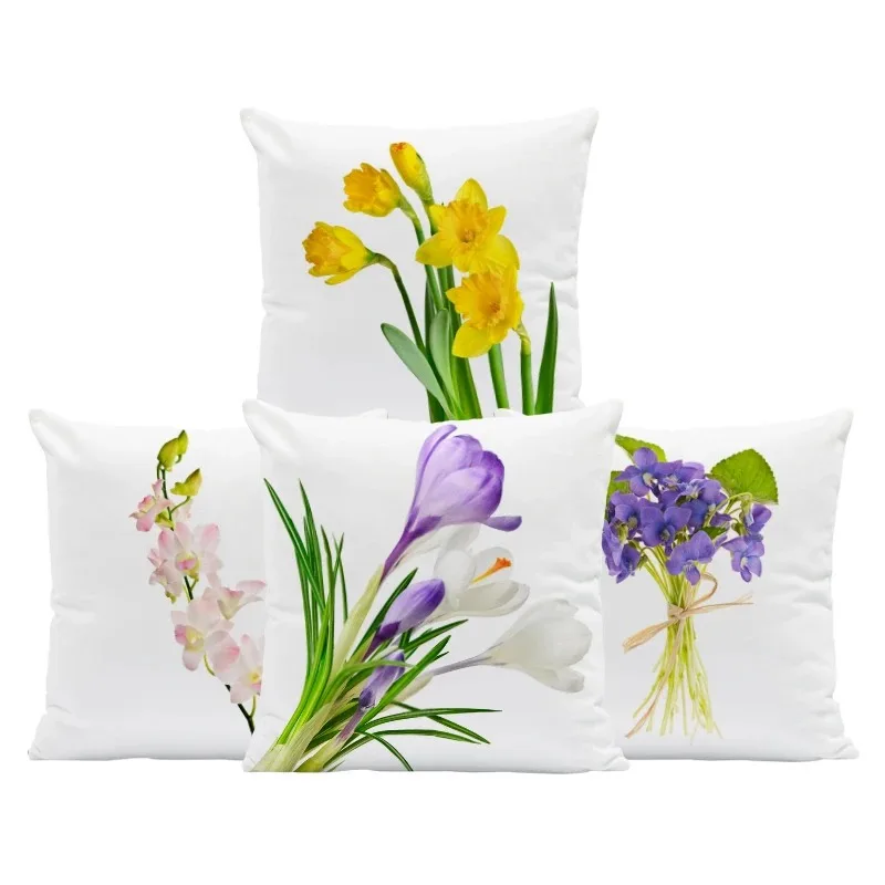 

Simple Daffodil Pattern Pillowcase Office Living Room Home Pillowcase Car Ornaments