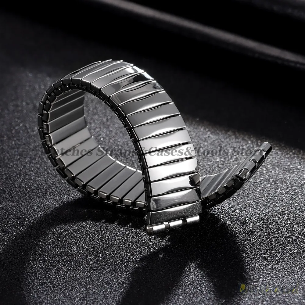 Elastic Metal Stretch Expansion Stainless Steel Watch Band Replacement Bracelet
