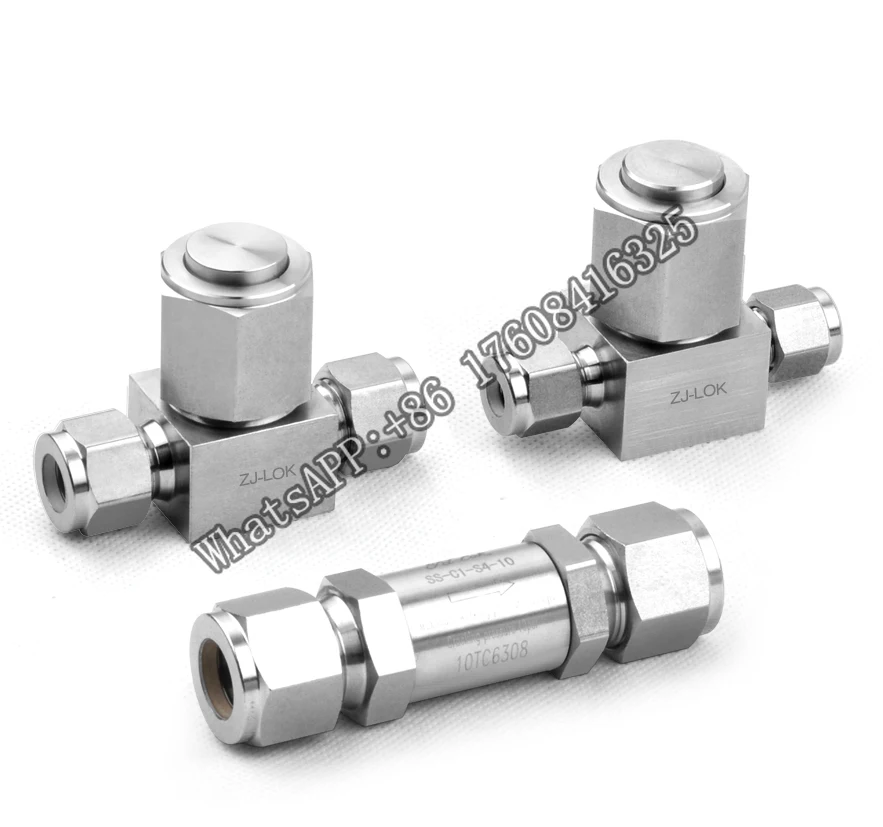 

Tee type check valve 1/3 psi cracking pressure non stop valve SS