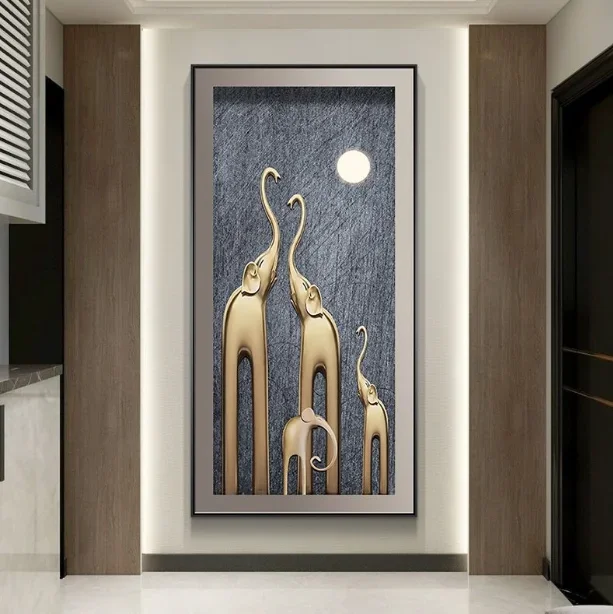 

Elephant Luxury Modern Decorative Painting Three-dimensional Porch Porch Painting High-grade