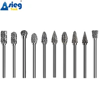 10pcs 3x6mm Carbide Burr Set Rotary File Die Grinder Bit 1/8" Shank Milling Cutter for Metal Steel Grinding Dremel Rotary Tool 1