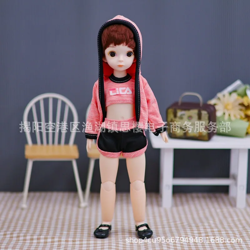 New Short Hair Boy Dolls Bjd Doll Body 1/6 30cm 22 Joints Fashion Sportswear Clothes Hat Set Dress Up Toys for Girls Kids Gift 4