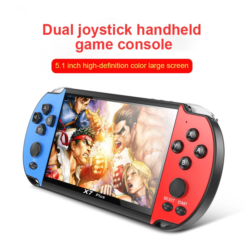 4.3 inch X7 /5.1 inch X7 Plus Video Game Console 8GB Dual Joystick Handheld Game Console Children Portable Retro Game Console