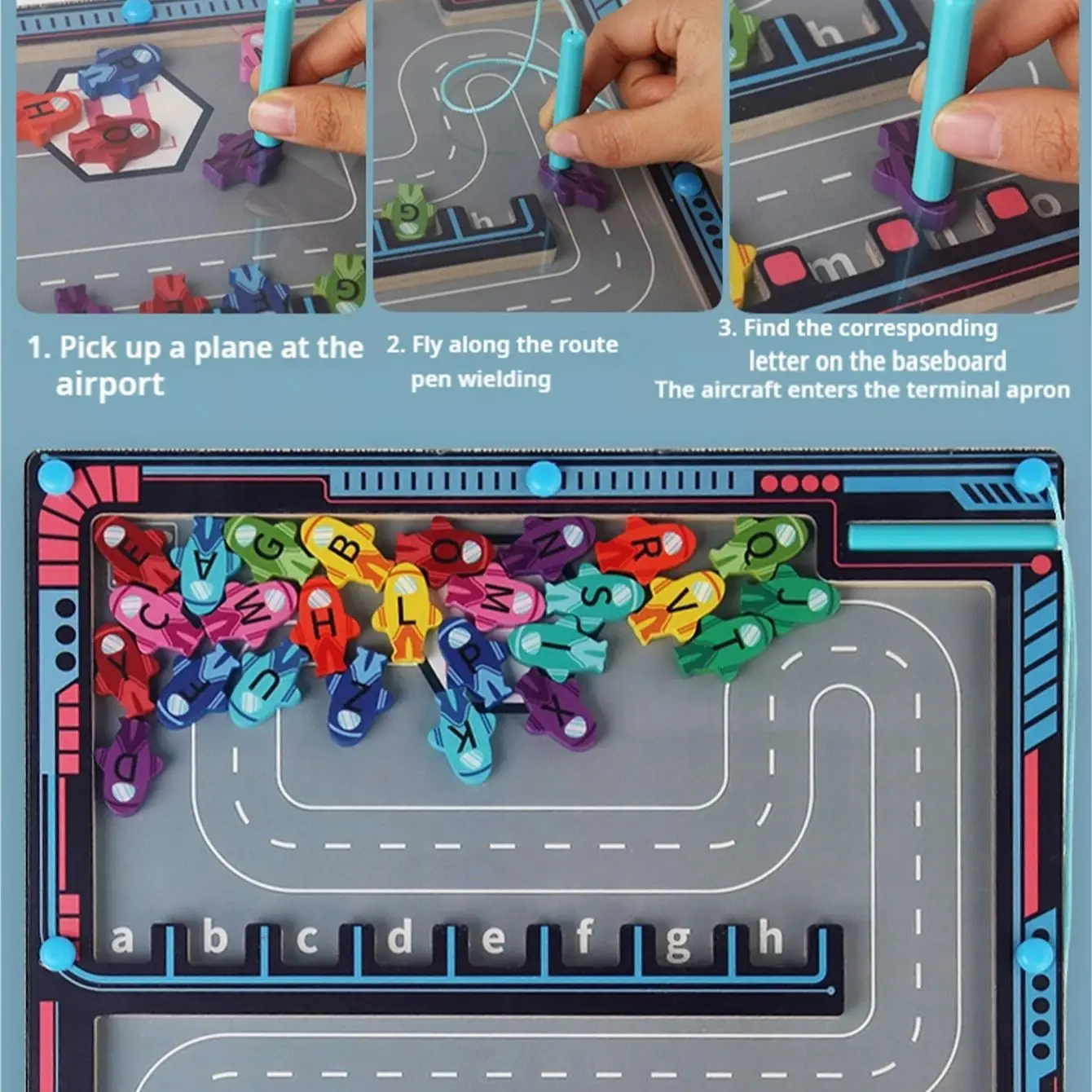 Children's Wooden Letter Matching Maze Educational Toy Walking Board Logical Thinking Enlightenment Hands-On Toys