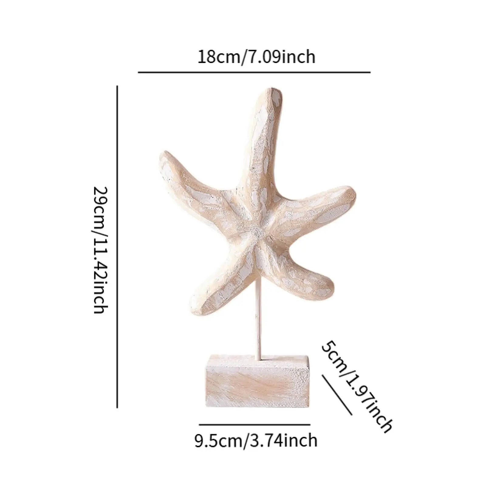 Wood Statue Beach Table Decor Coastal Decor Beach Theme Decor Accent Figurine for Living Room Home Bathroom Office Bedroom