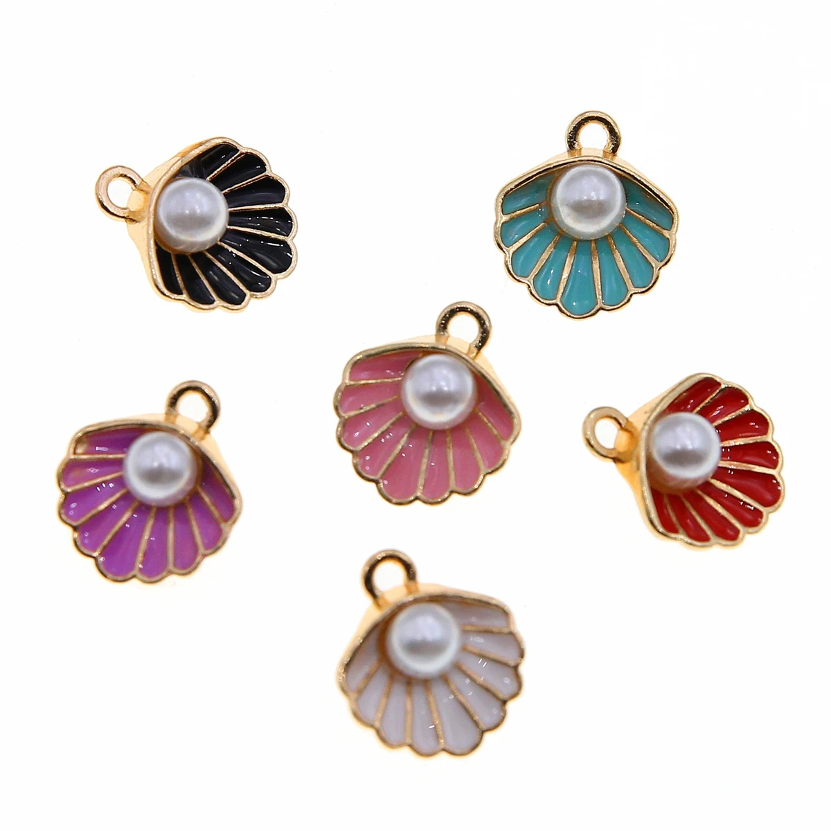 

50 шт. 17*15*7 океанская серия жемчужная раковина из сплава Капельное масло аксессуары «сделай сам» разноцветные корейские серьги маленькие подвески pend